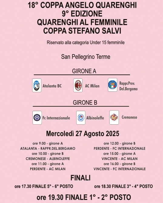 calendario - Coppa Quarenghi
